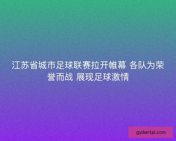 江苏省城市足球联赛拉开帷幕 各队为荣誉而战 展现足球激情